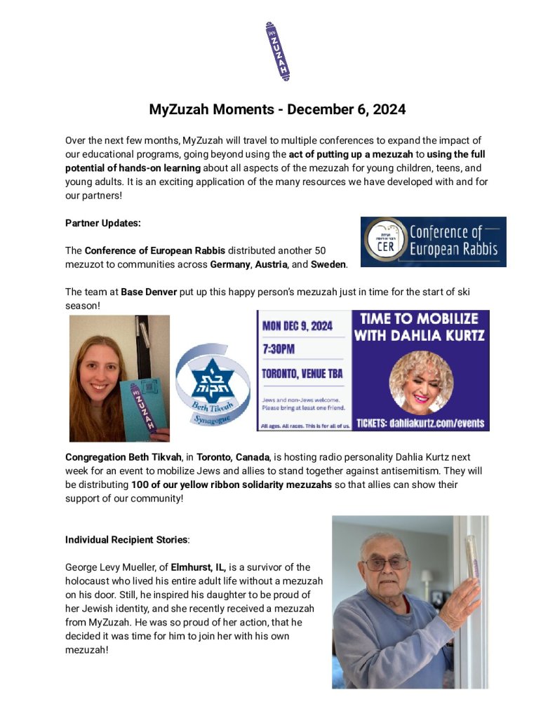 thumbnail of MyZuzah Moments – December 6, 2024
